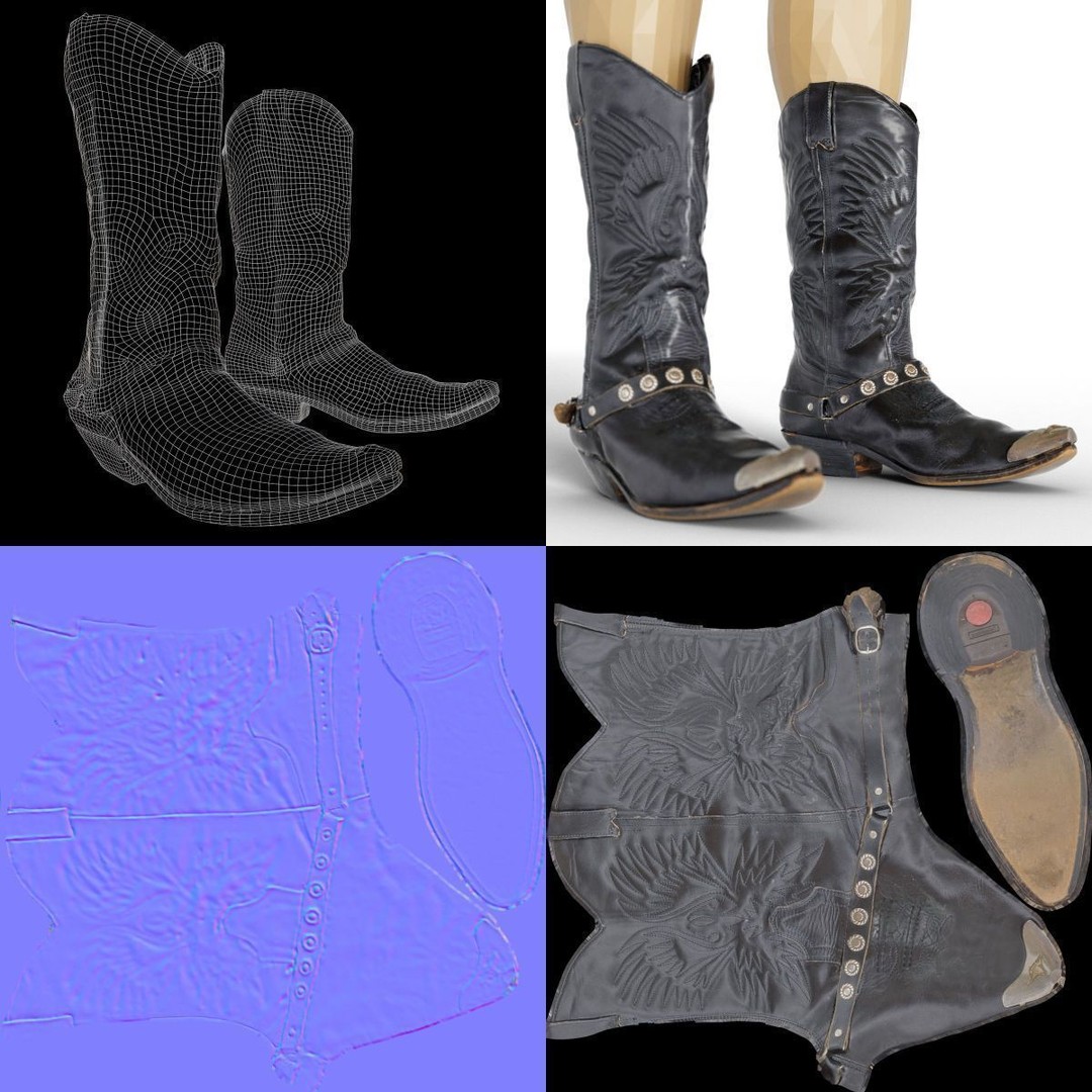 Women's Boots and Heels 3D Model – Low Poly Footwear Collection, OBJ - View 59
