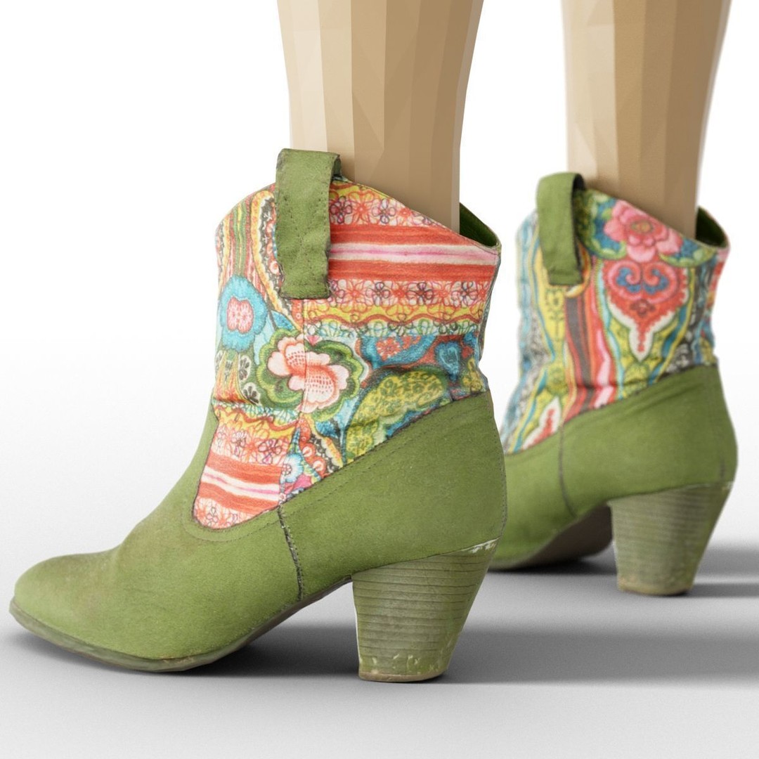 Women's Boots and Heels 3D Model – Low Poly Footwear Collection, OBJ - View 8