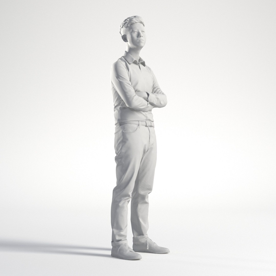 Asian Business Suit 3D Model – Low Poly Character, FBX, OBJ - View 10