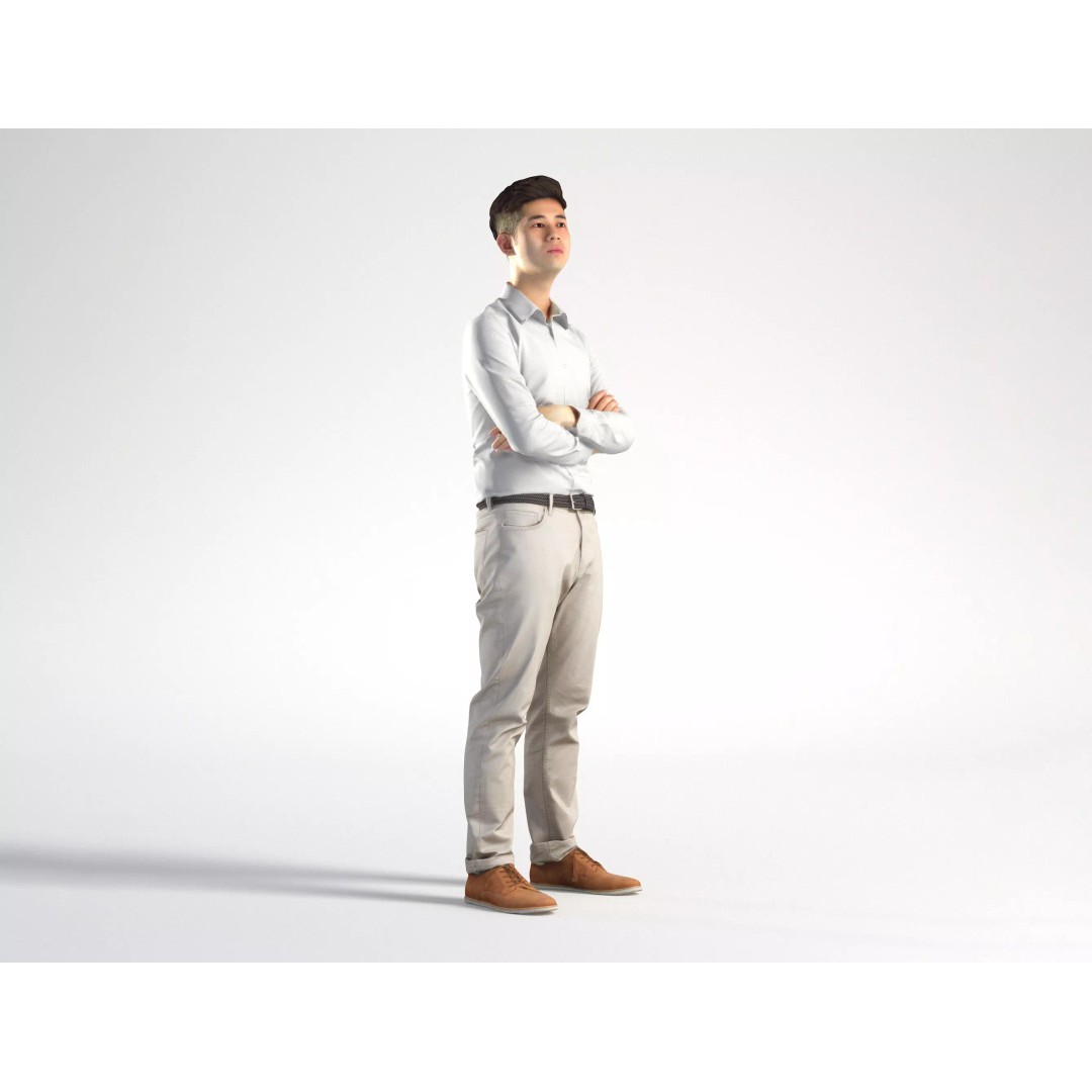 Asian Business Suit 3D Model – Low Poly Character, FBX, OBJ - View 2