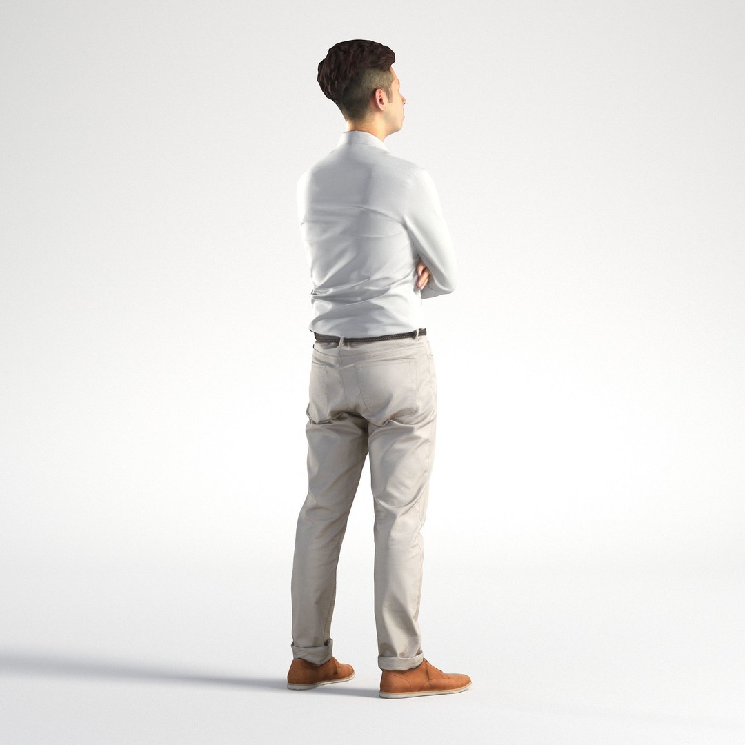 Asian Business Suit 3D Model – Low Poly Character, FBX, OBJ - View 4