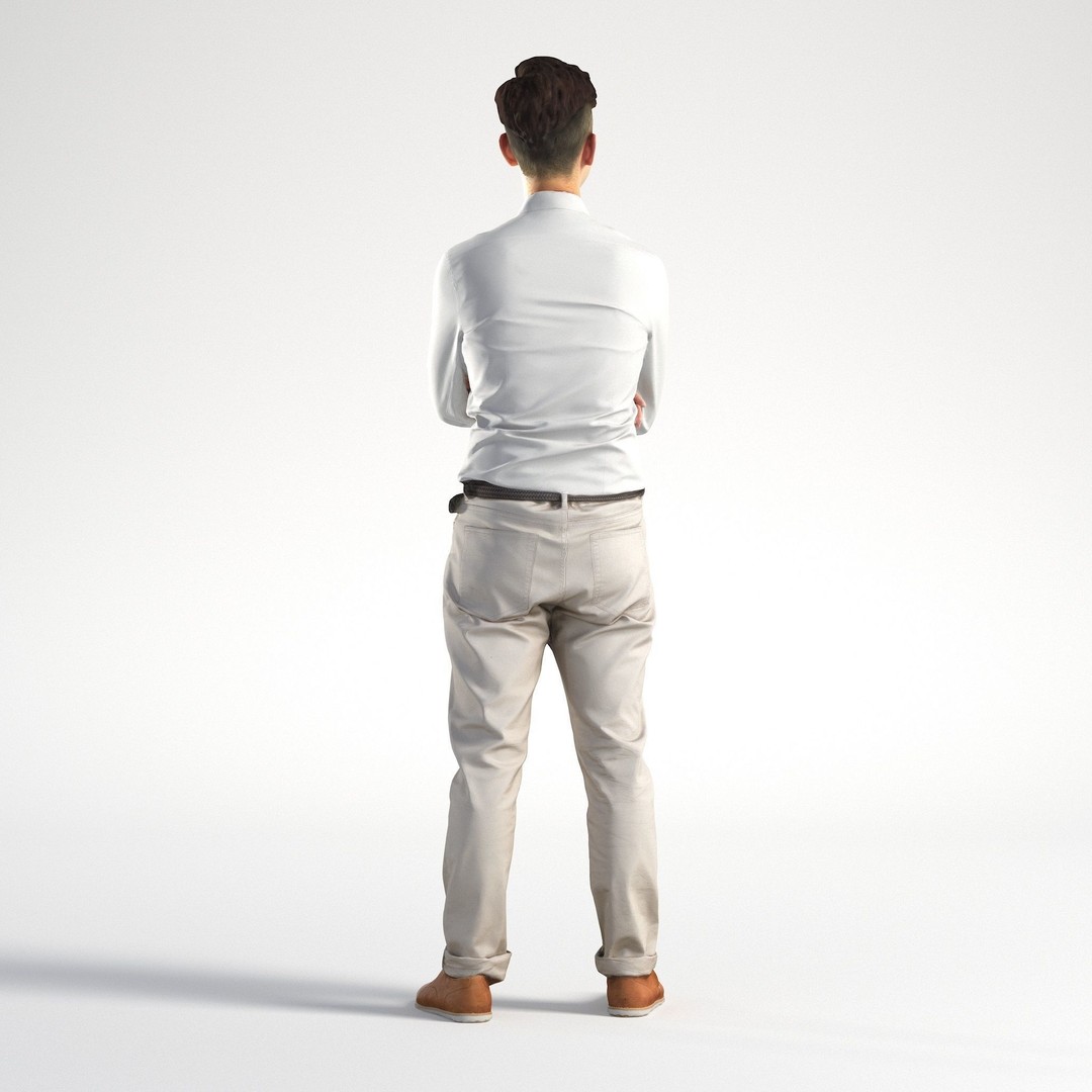 Asian Business Suit 3D Model – Low Poly Character, FBX, OBJ - View 5