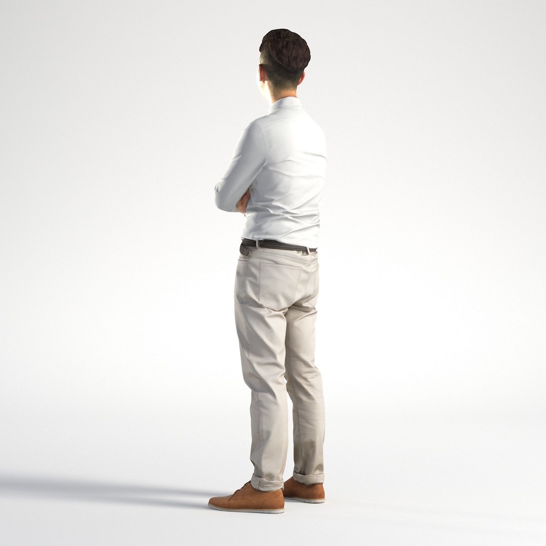 Asian Business Suit 3D Model – Low Poly Character, FBX, OBJ - View 6