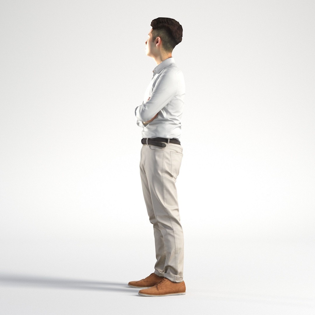 Asian Business Suit 3D Model – Low Poly Character, FBX, OBJ - View 7
