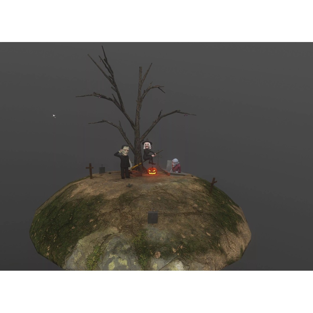 Halloween Characters Pack 3D Model – Low Poly Rigged Animated Assets - View 4