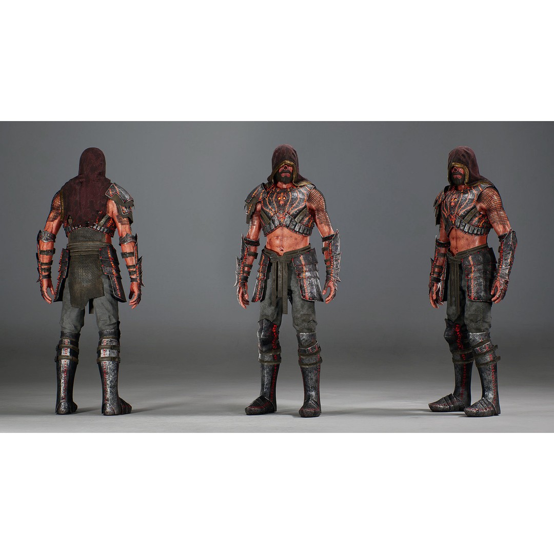 Necromancer 3D Model – Low Poly Game Ready Character with Rigging - View 14