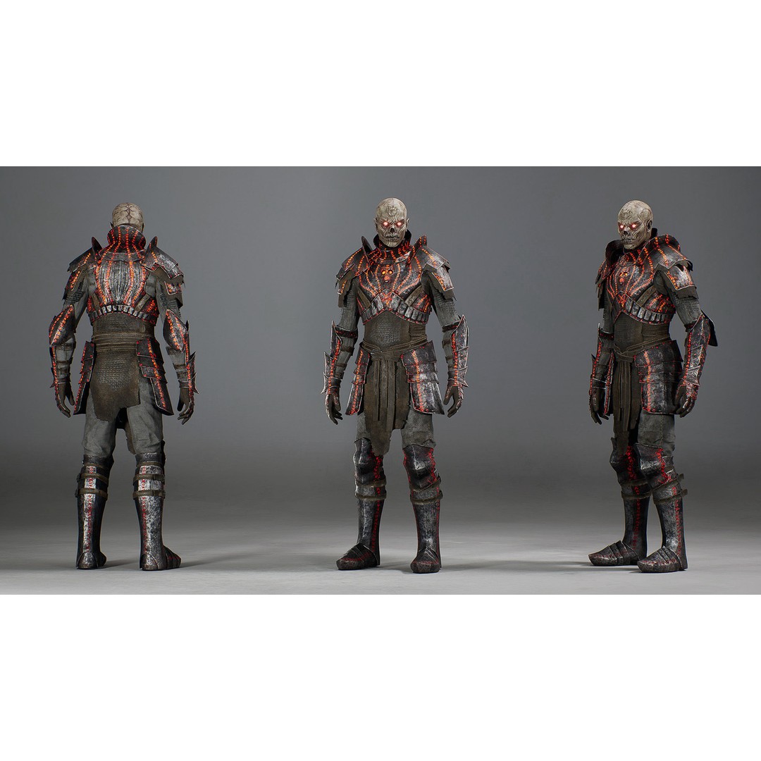 Necromancer 3D Model – Low Poly Game Ready Character with Rigging - View 19