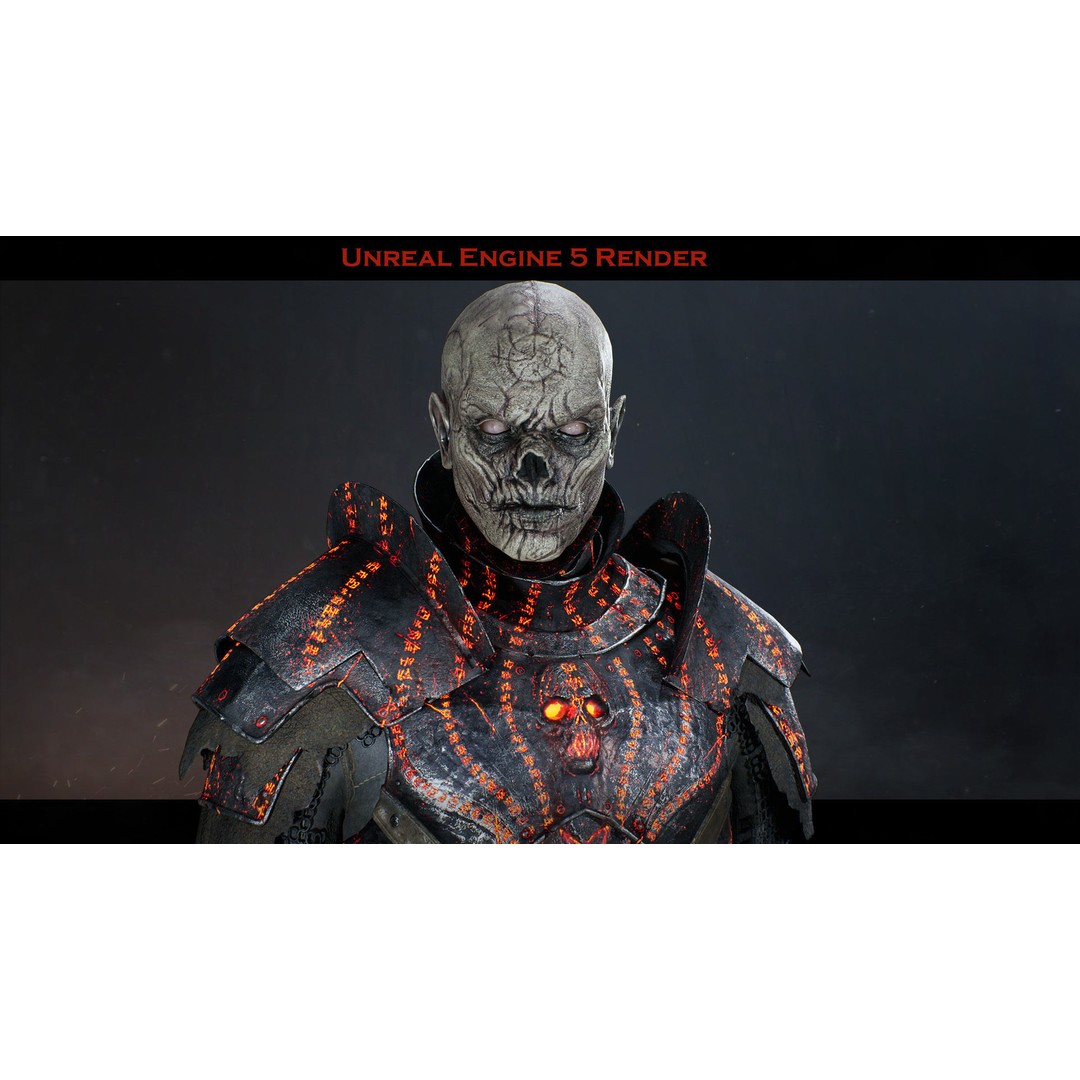 Necromancer 3D Model – Low Poly Game Ready Character with Rigging - View 3