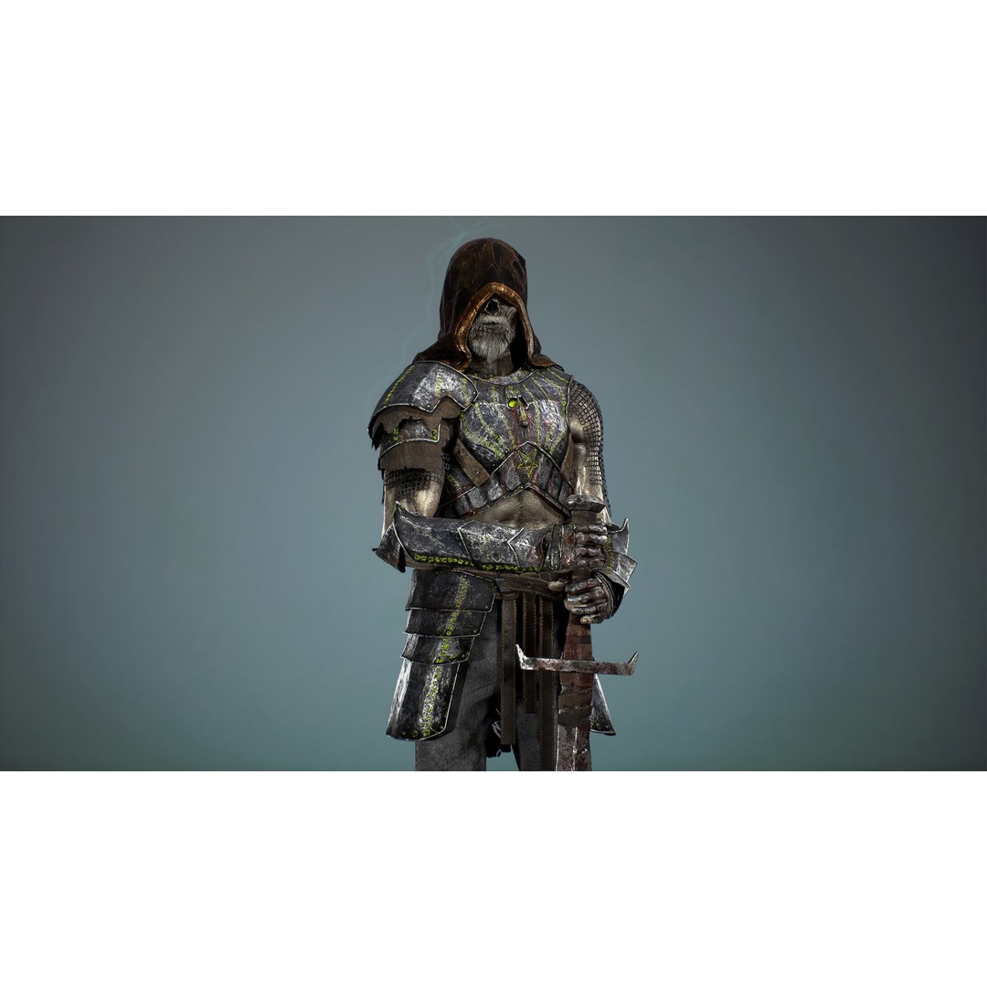 Necromancer 3D Model – Low Poly Game Ready Character with Rigging - View 4