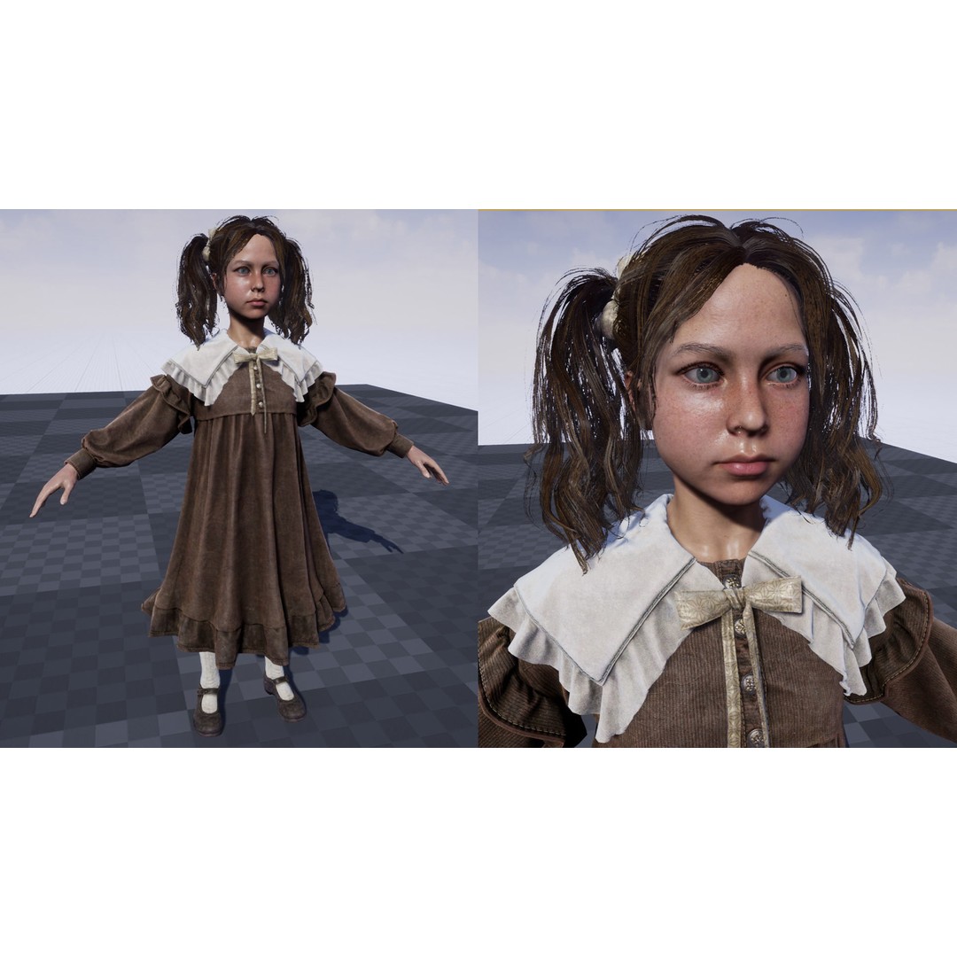 Changeling Girl 3D Model – Low Poly Rigged Character, FBX for Unity/Unreal - View 11