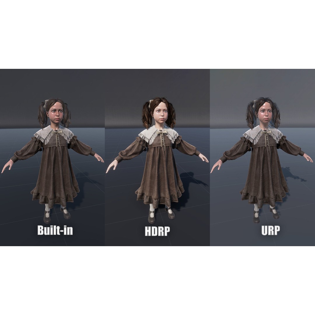 Changeling Girl 3D Model – Low Poly Rigged Character, FBX for Unity/Unreal - View 15