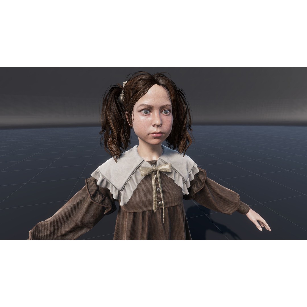 Changeling Girl 3D Model – Low Poly Rigged Character, FBX for Unity/Unreal - View 16