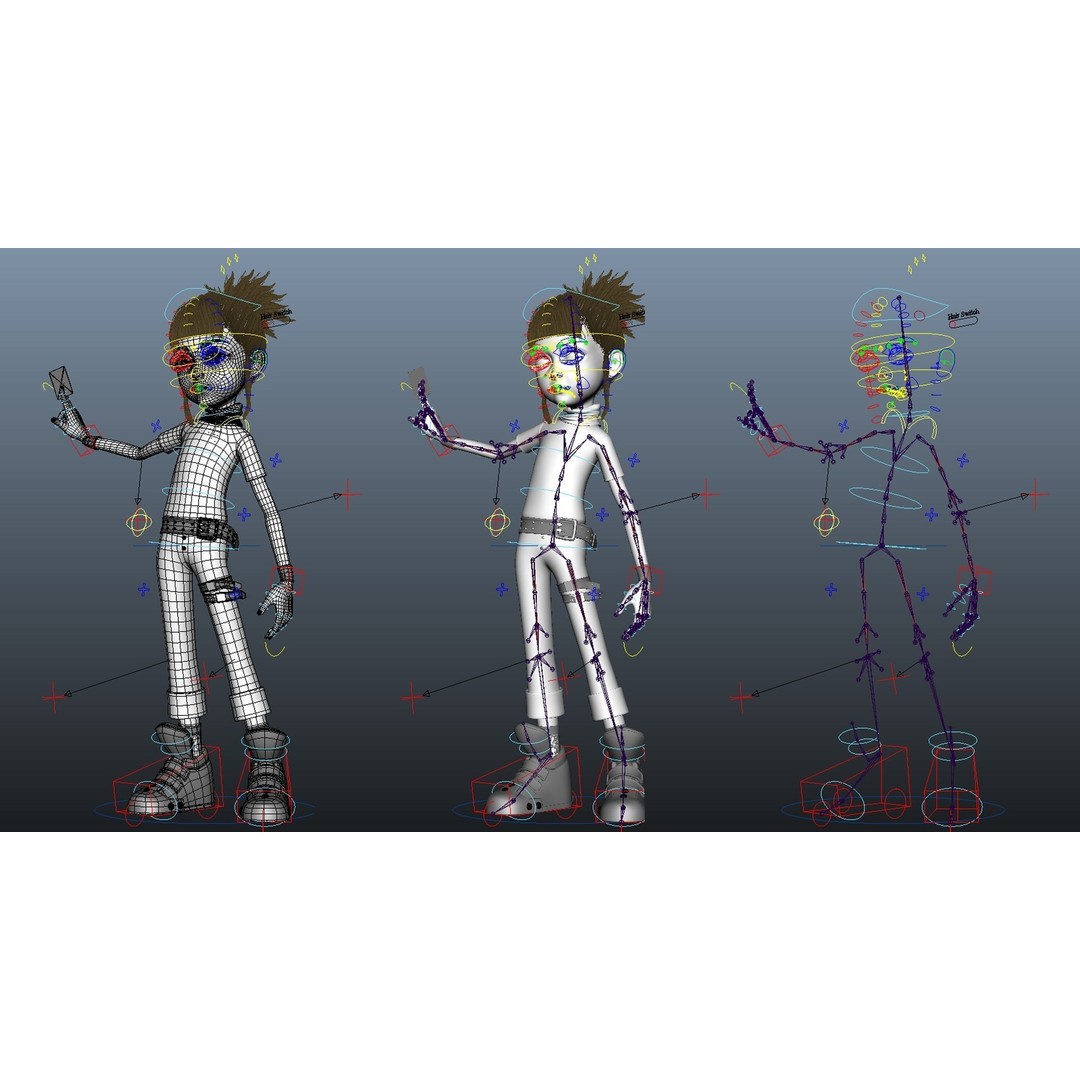 Cartoon Girl 3D Model – Rigged Character with High-Quality Textures