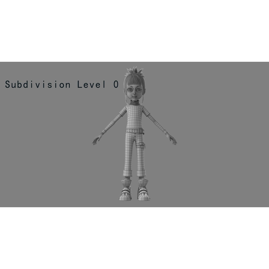 Cartoon Girl 3D Model – Rigged Character with High-Quality Textures - View 17