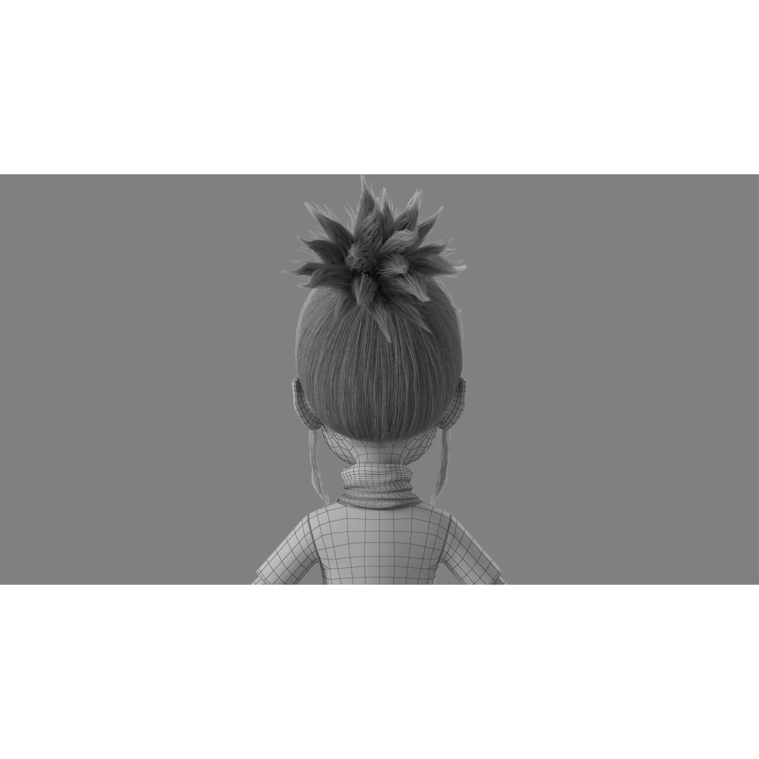 Cartoon Girl 3D Model – Rigged Character with High-Quality Textures - View 20