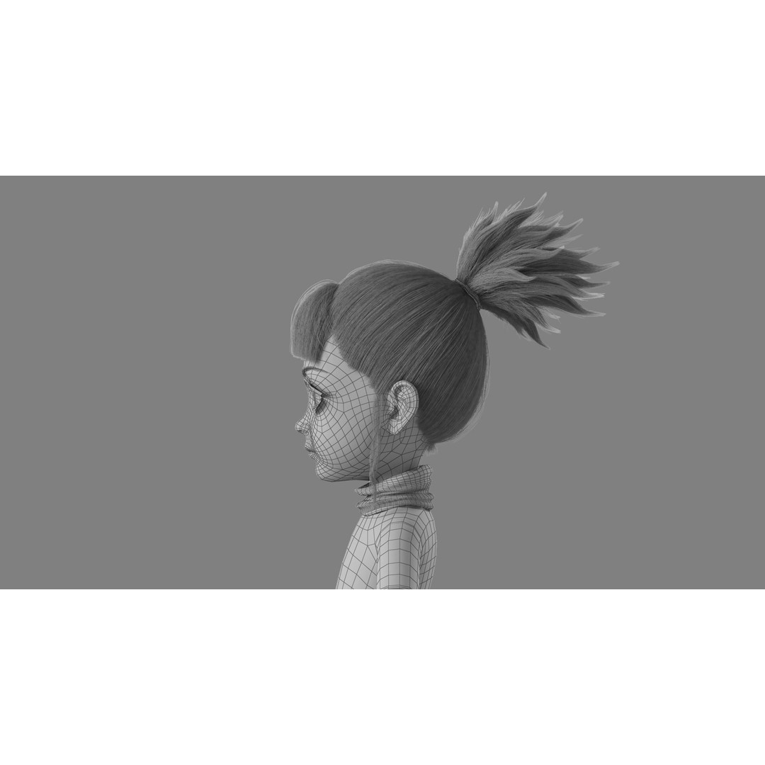 Cartoon Girl 3D Model – Rigged Character with High-Quality Textures - View 21