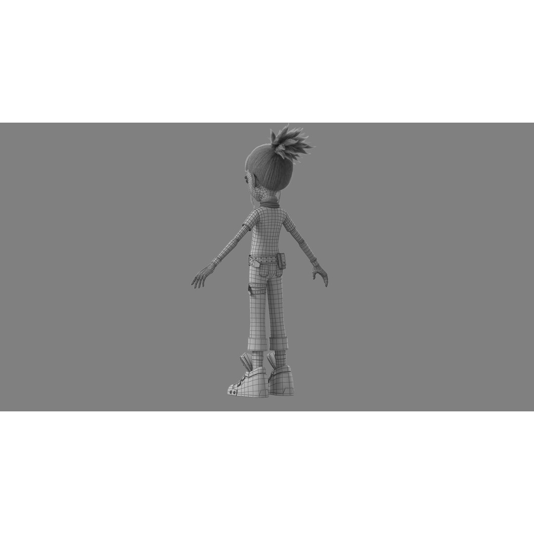 Cartoon Girl 3D Model – Rigged Character with High-Quality Textures - View 23