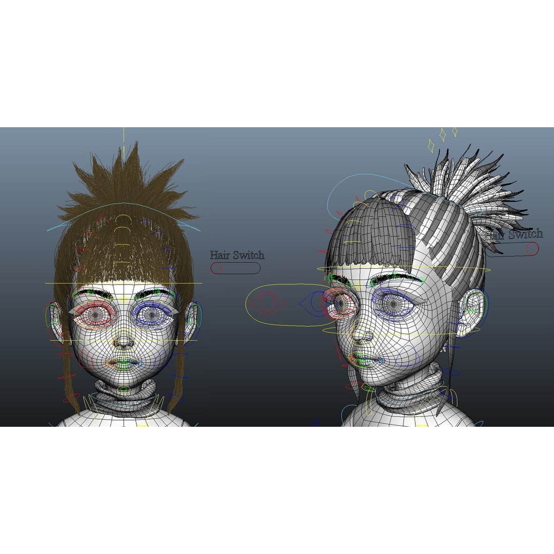 Cartoon Girl 3D Model – Rigged Character with High-Quality Textures - View 29