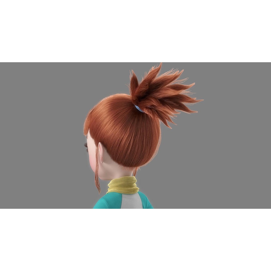 Cartoon Girl 3D Model – Rigged Character with High-Quality Textures - View 8