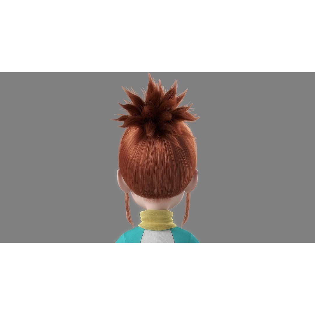 Cartoon Girl 3D Model – Rigged Character with High-Quality Textures - View 9