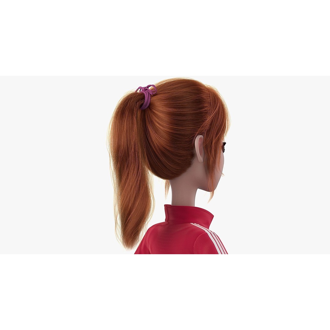 Cartoon Moto Girl Rigged 3D Model – High-Quality Character Asset, FBX - View 11