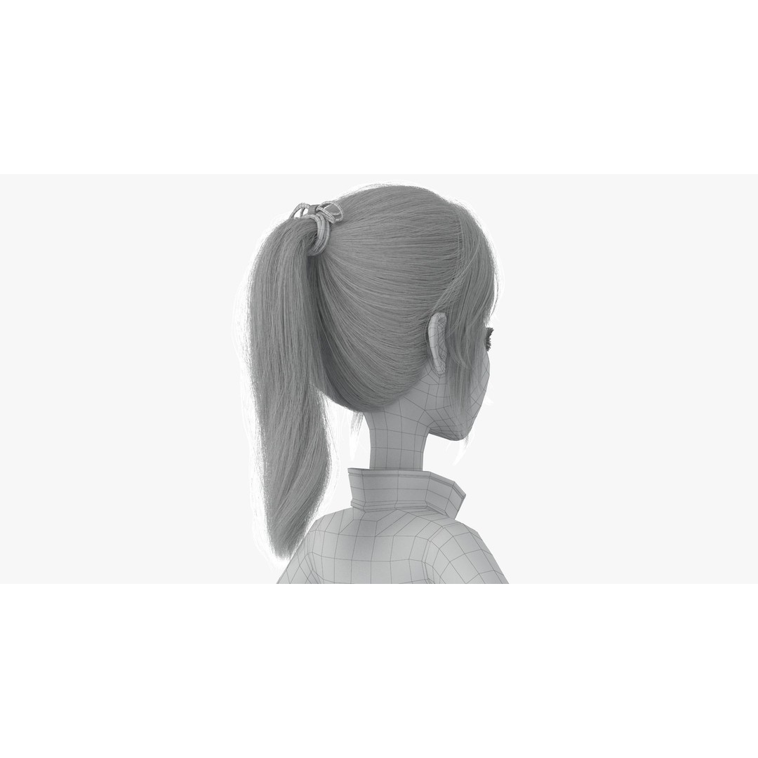 Cartoon Moto Girl Rigged 3D Model – High-Quality Character Asset, FBX - View 31