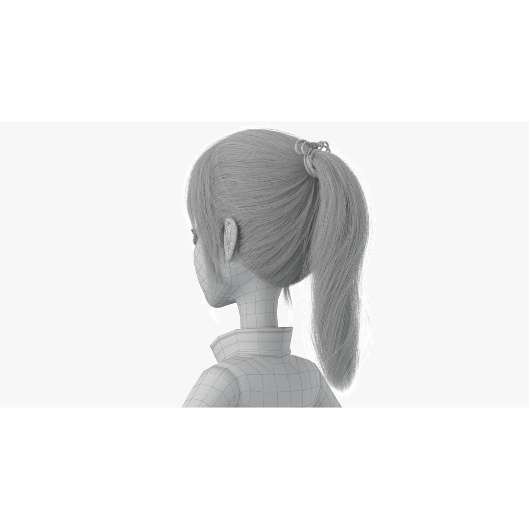 Cartoon Moto Girl Rigged 3D Model – High-Quality Character Asset, FBX - View 33