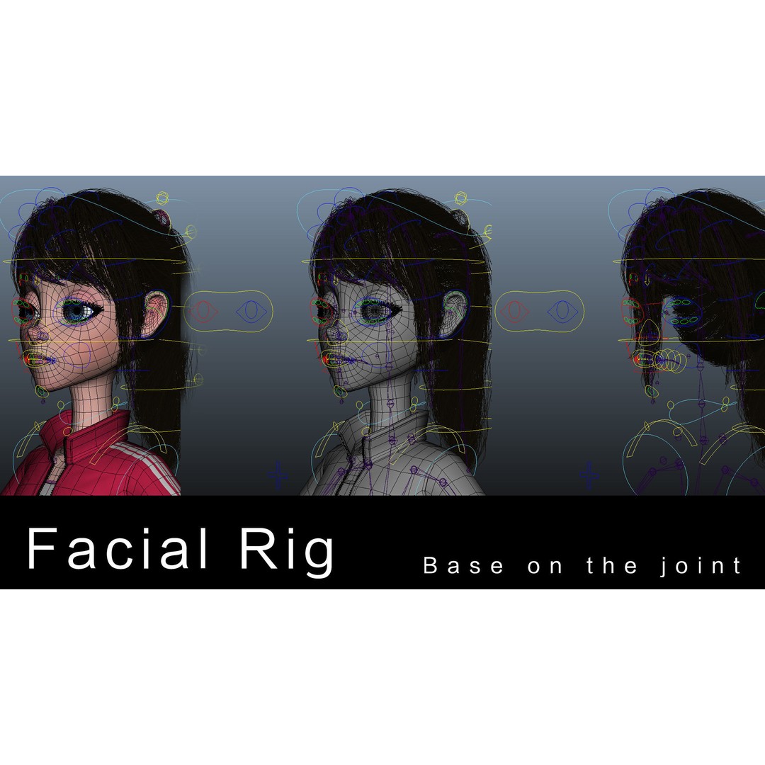 Cartoon Moto Girl Rigged 3D Model – High-Quality Character Asset, FBX - View 47