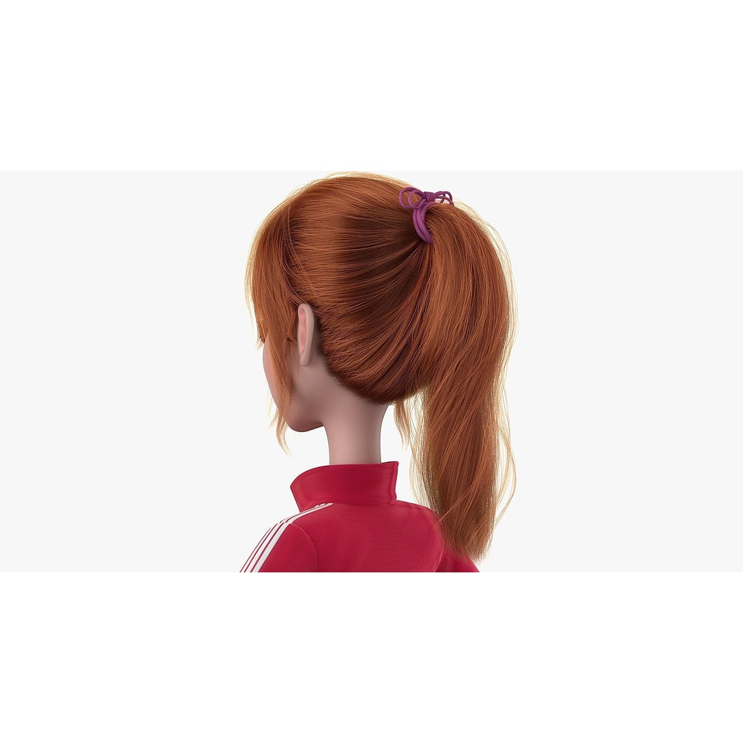 Cartoon Moto Girl Rigged 3D Model – High-Quality Character Asset, FBX - View 8