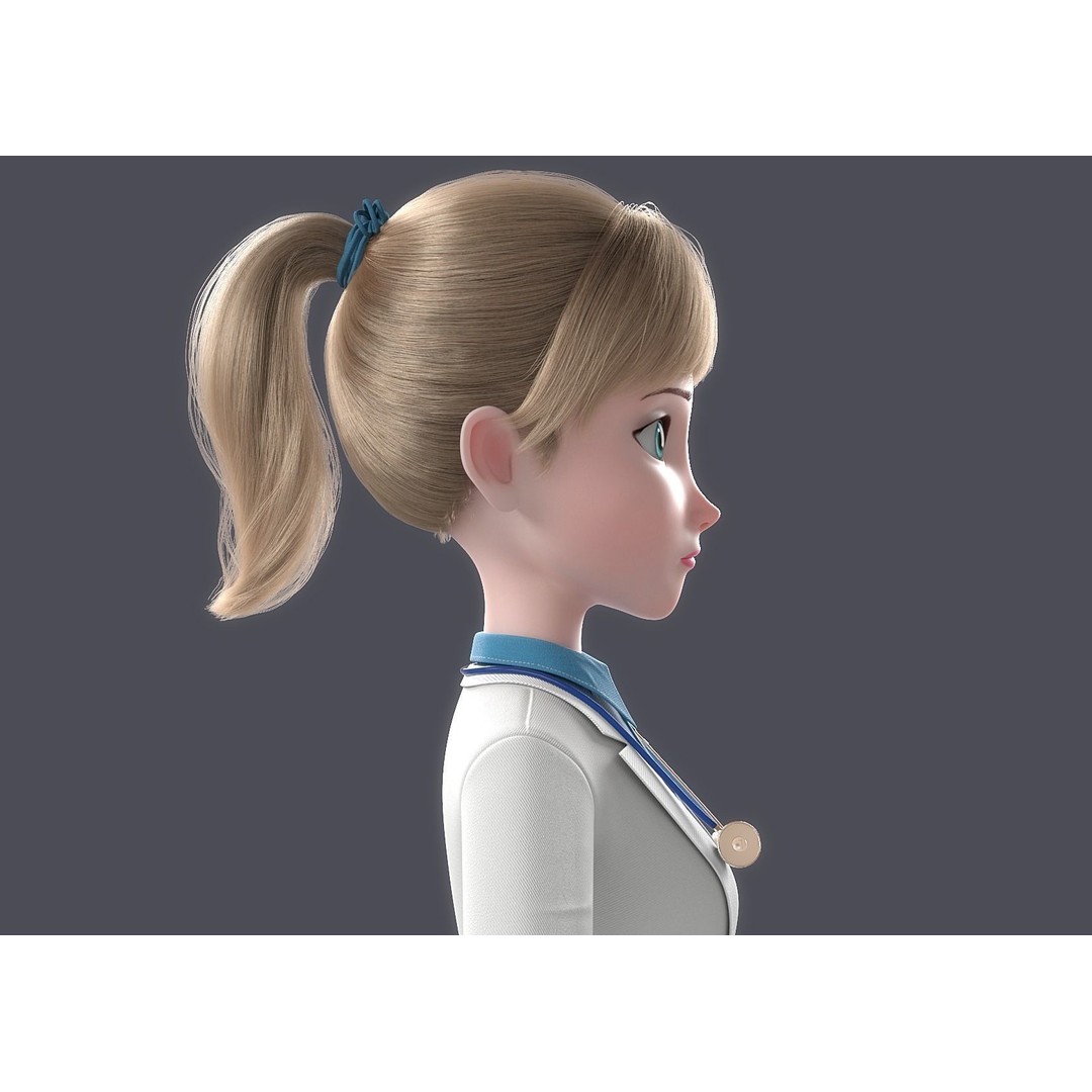 Cartoon Doctor 3D Model – Rigged Character with PBR Textures - View 11