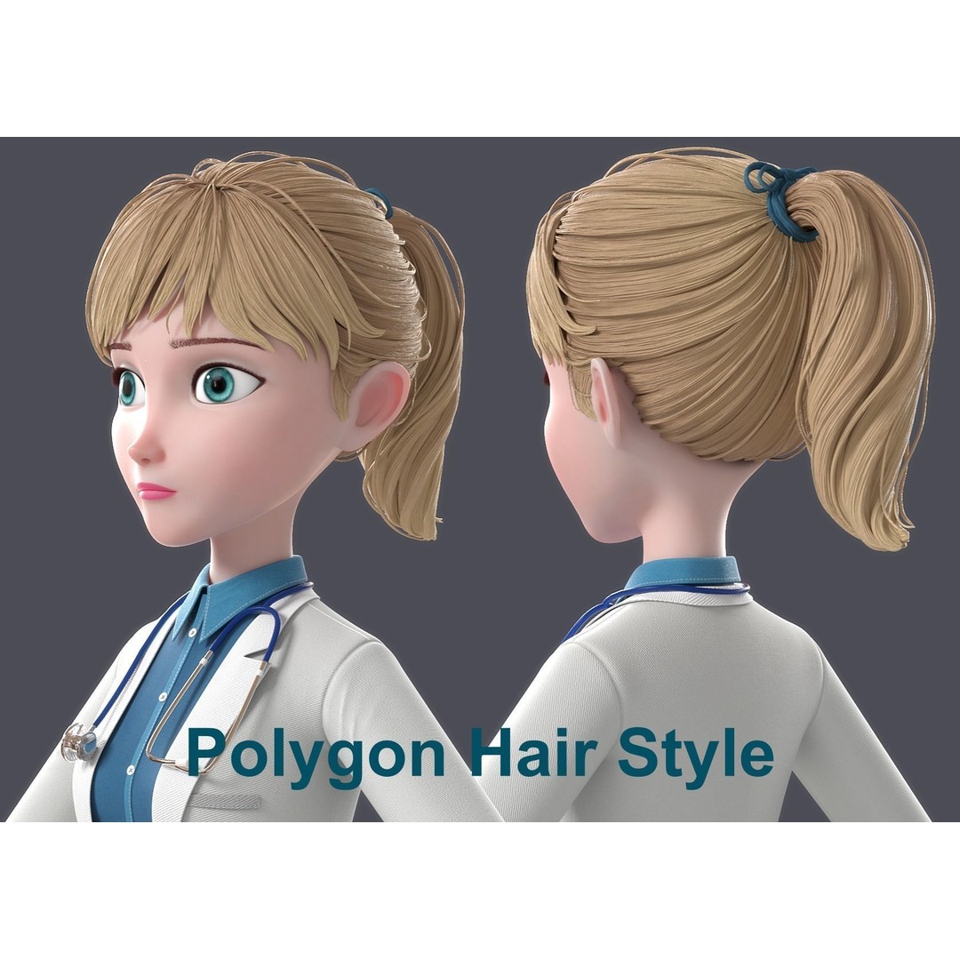 Cartoon Doctor 3D Model – Rigged Character with PBR Textures - View 12
