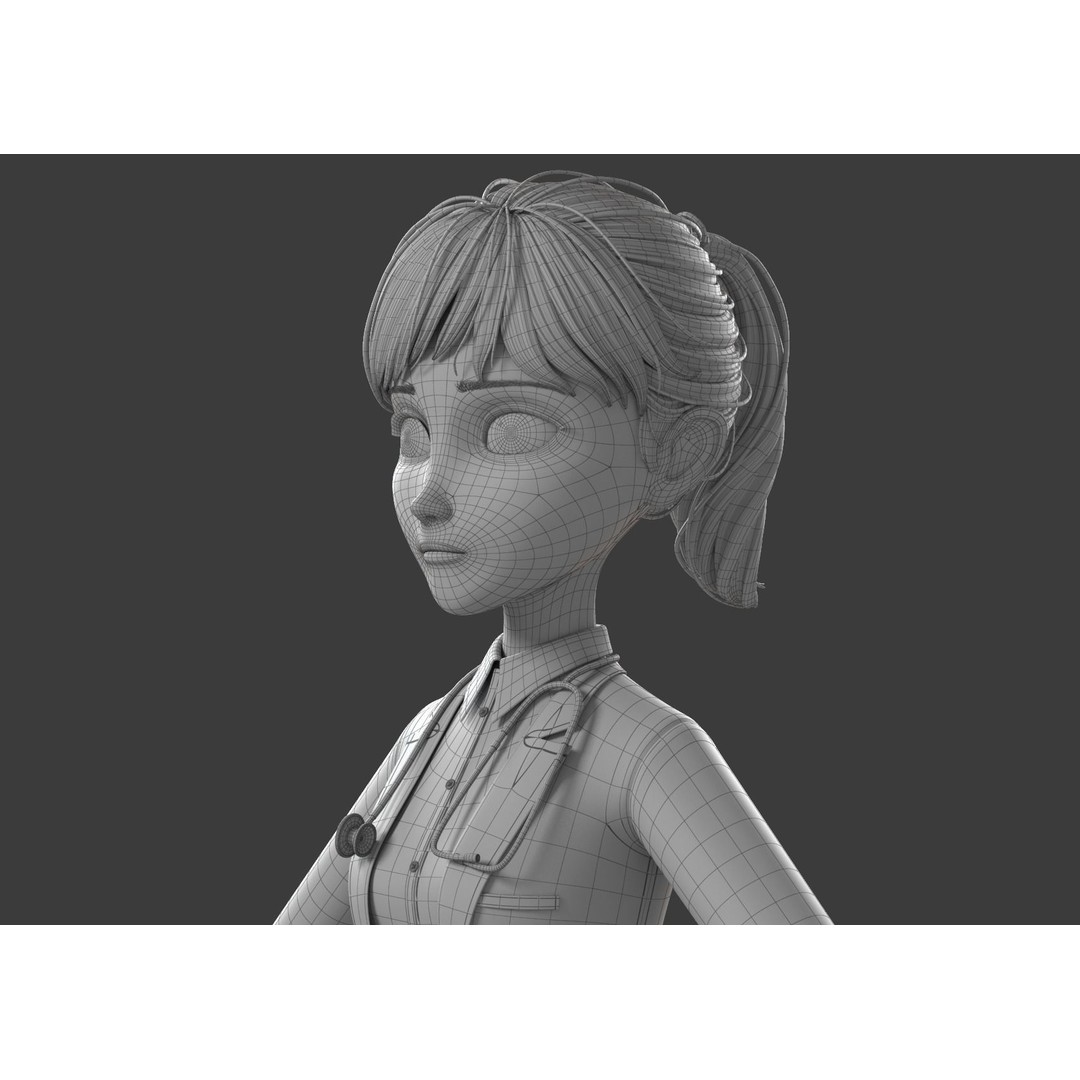 Cartoon Doctor 3D Model – Rigged Character with PBR Textures - View 18