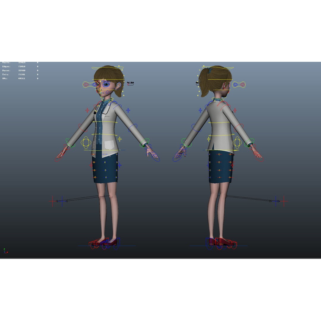 Cartoon Doctor 3D Model – Rigged Character with PBR Textures - View 25