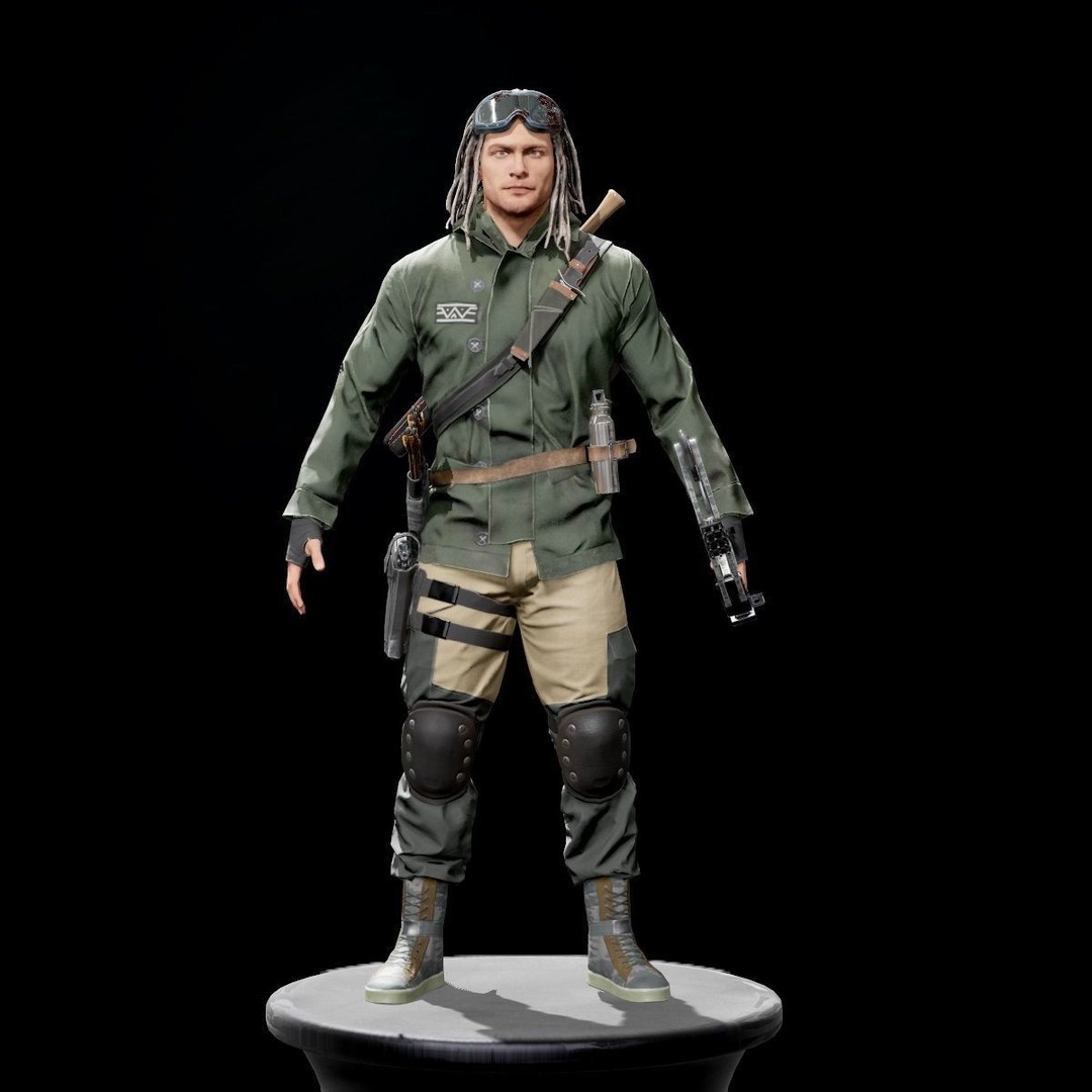 Survivor Character 3D Model – Low Poly Game Ready Rigged Asset, FBX - View 10