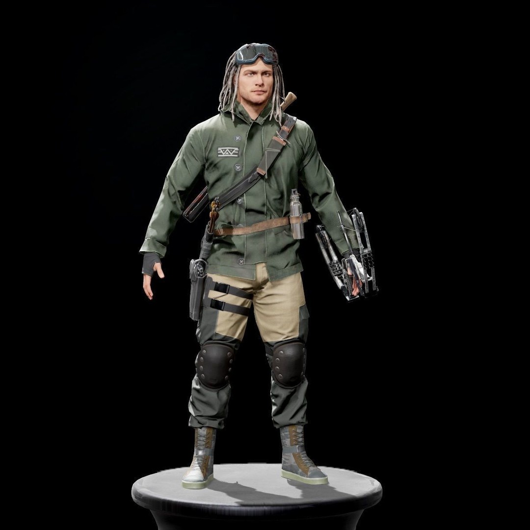 Survivor Character 3D Model – Low Poly Game Ready Rigged Asset, FBX - View 15