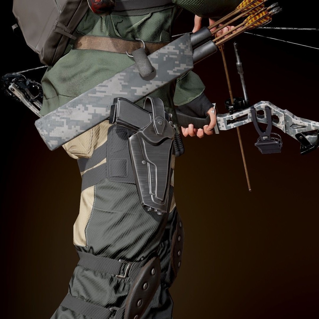 Survivor Character 3D Model – Low Poly Game Ready Rigged Asset, FBX - View 16