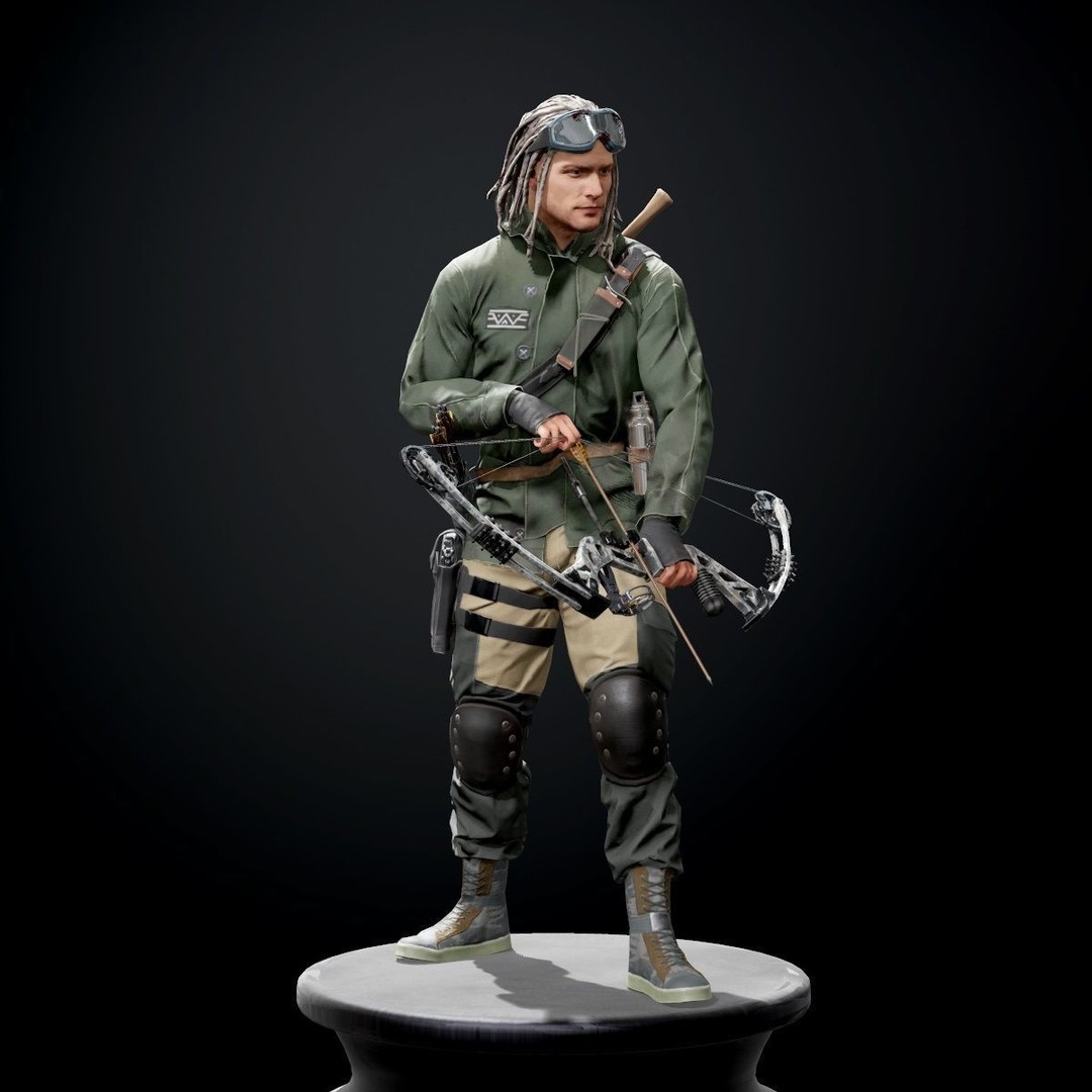 Survivor Character 3D Model – Low Poly Game Ready Rigged Asset, FBX - View 9