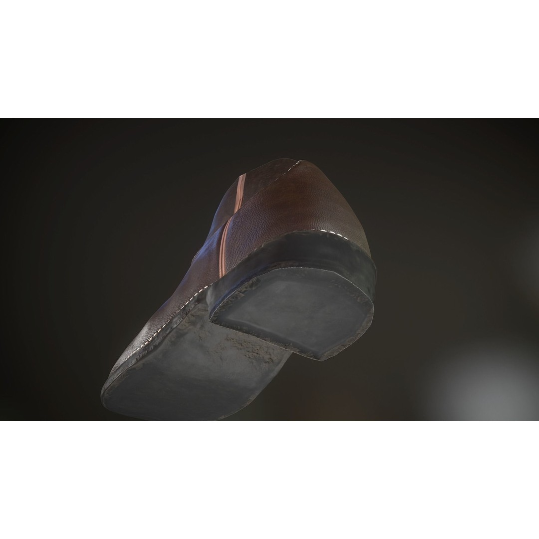 Brown Leather Boots 3D Model – Low Poly PBR Game Asset, FBX, OBJ - View 17