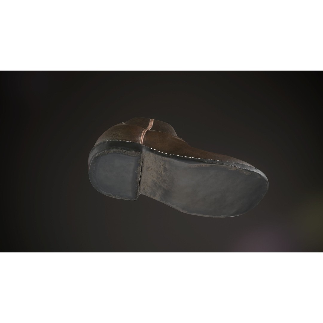 Brown Leather Boots 3D Model – Low Poly PBR Game Asset, FBX, OBJ - View 20