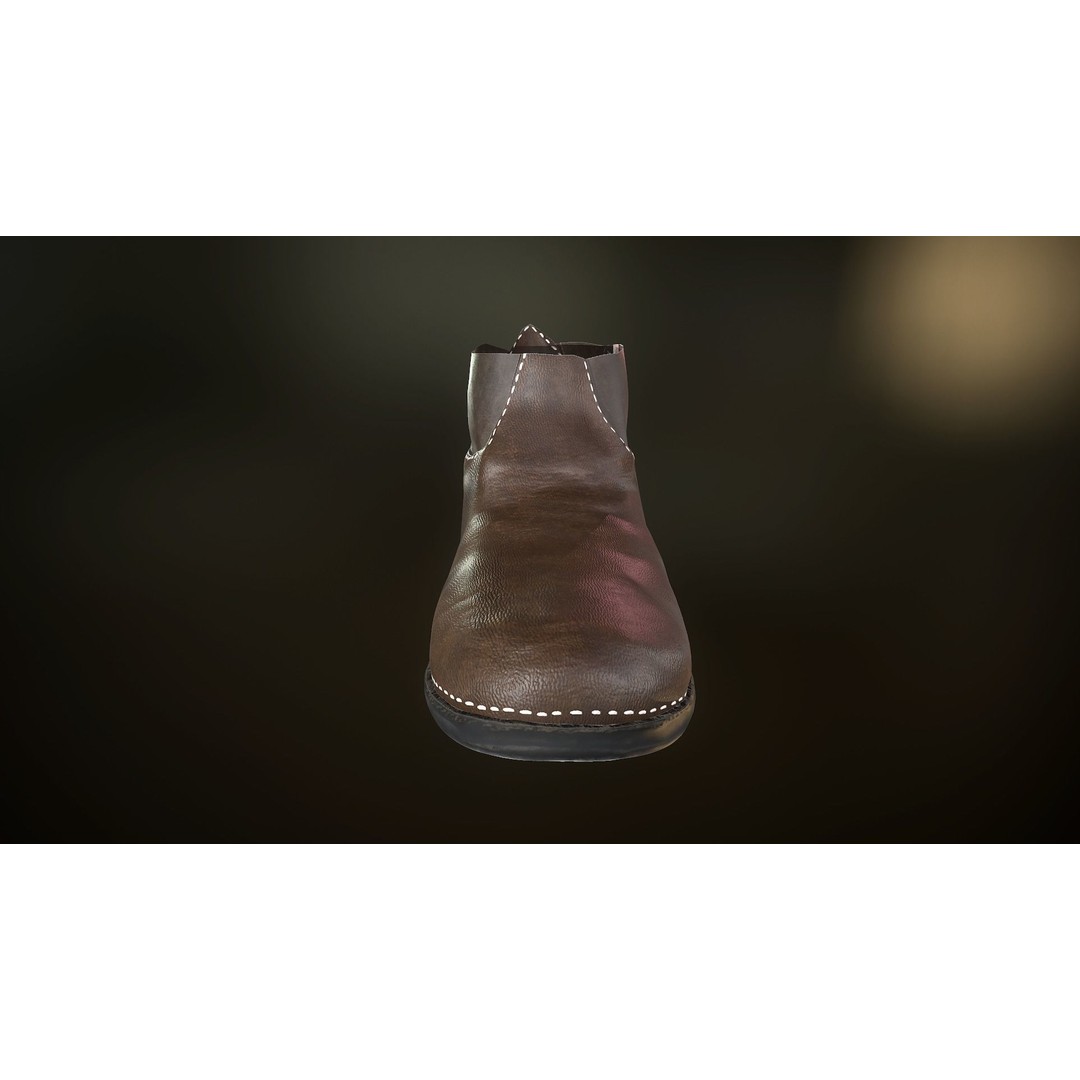 Brown Leather Boots 3D Model – Low Poly PBR Game Asset, FBX, OBJ - View 21