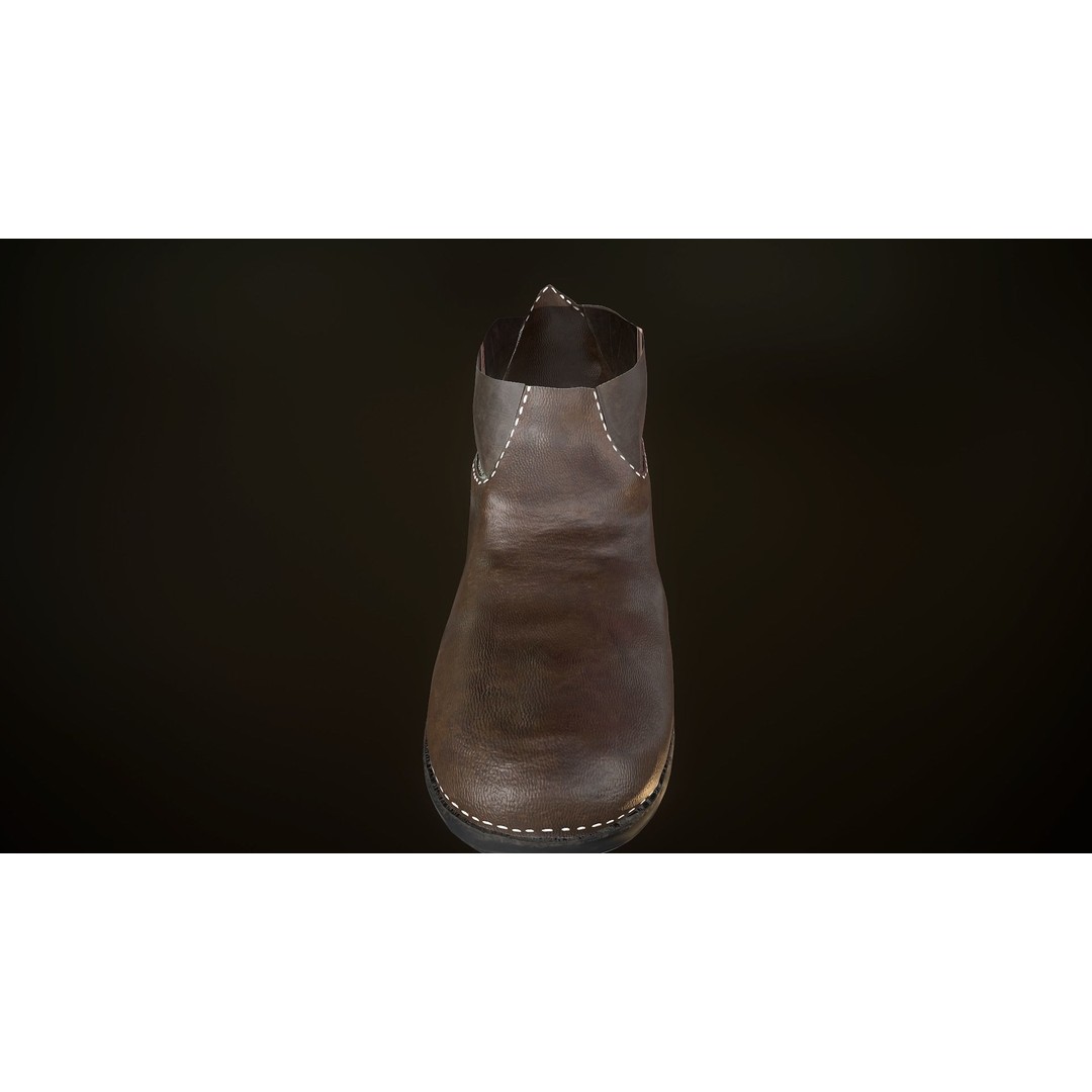 Brown Leather Boots 3D Model – Low Poly PBR Game Asset, FBX, OBJ - View 25