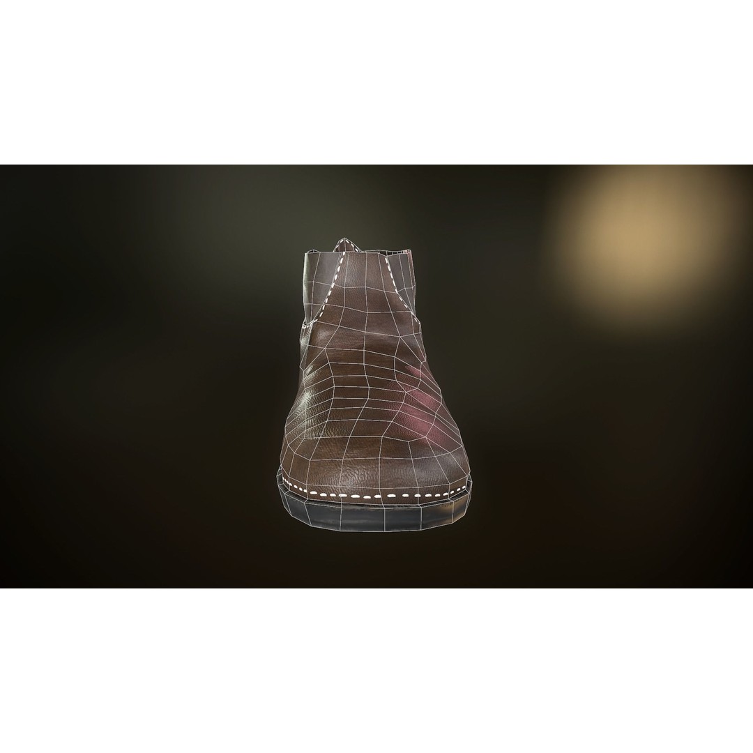 Brown Leather Boots 3D Model – Low Poly PBR Game Asset, FBX, OBJ - View 26