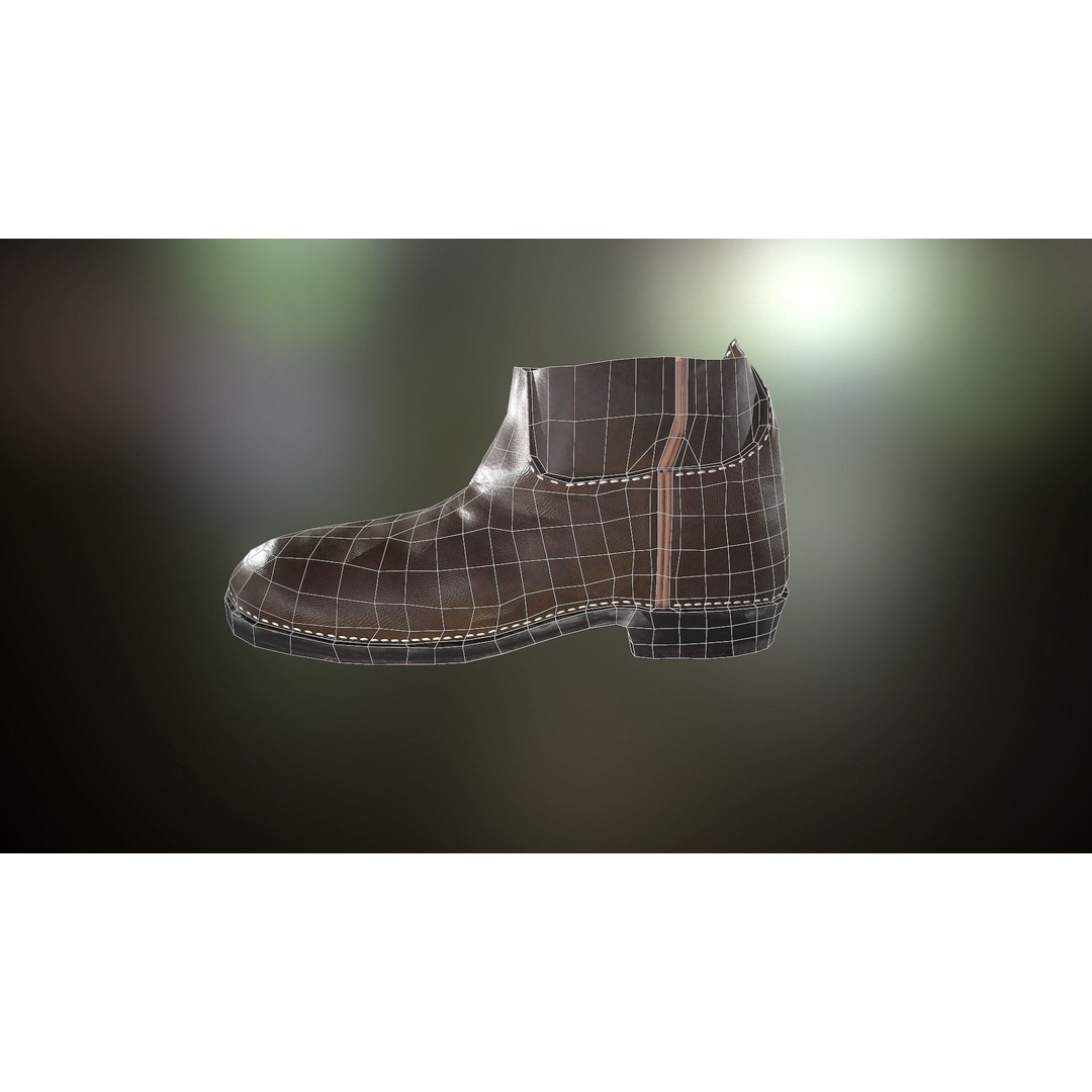 Brown Leather Boots 3D Model – Low Poly PBR Game Asset, FBX, OBJ - View 27