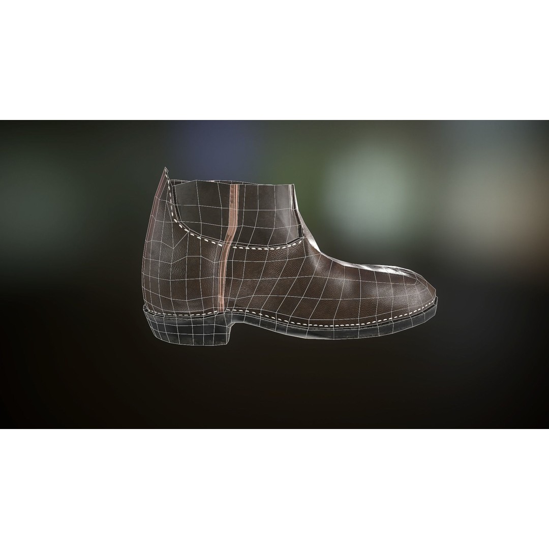 Brown Leather Boots 3D Model – Low Poly PBR Game Asset, FBX, OBJ - View 29