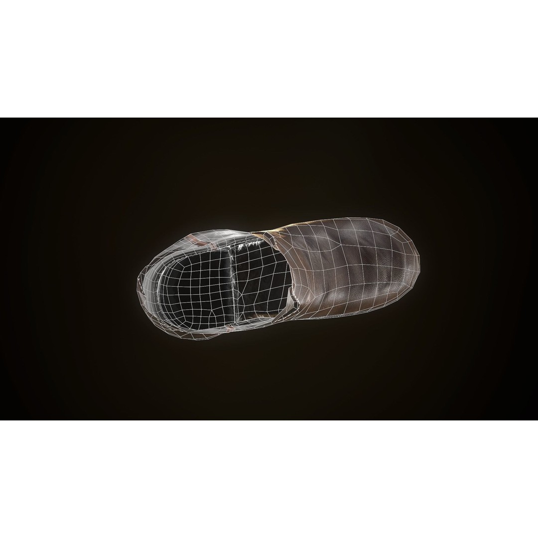 Brown Leather Boots 3D Model – Low Poly PBR Game Asset, FBX, OBJ - View 30