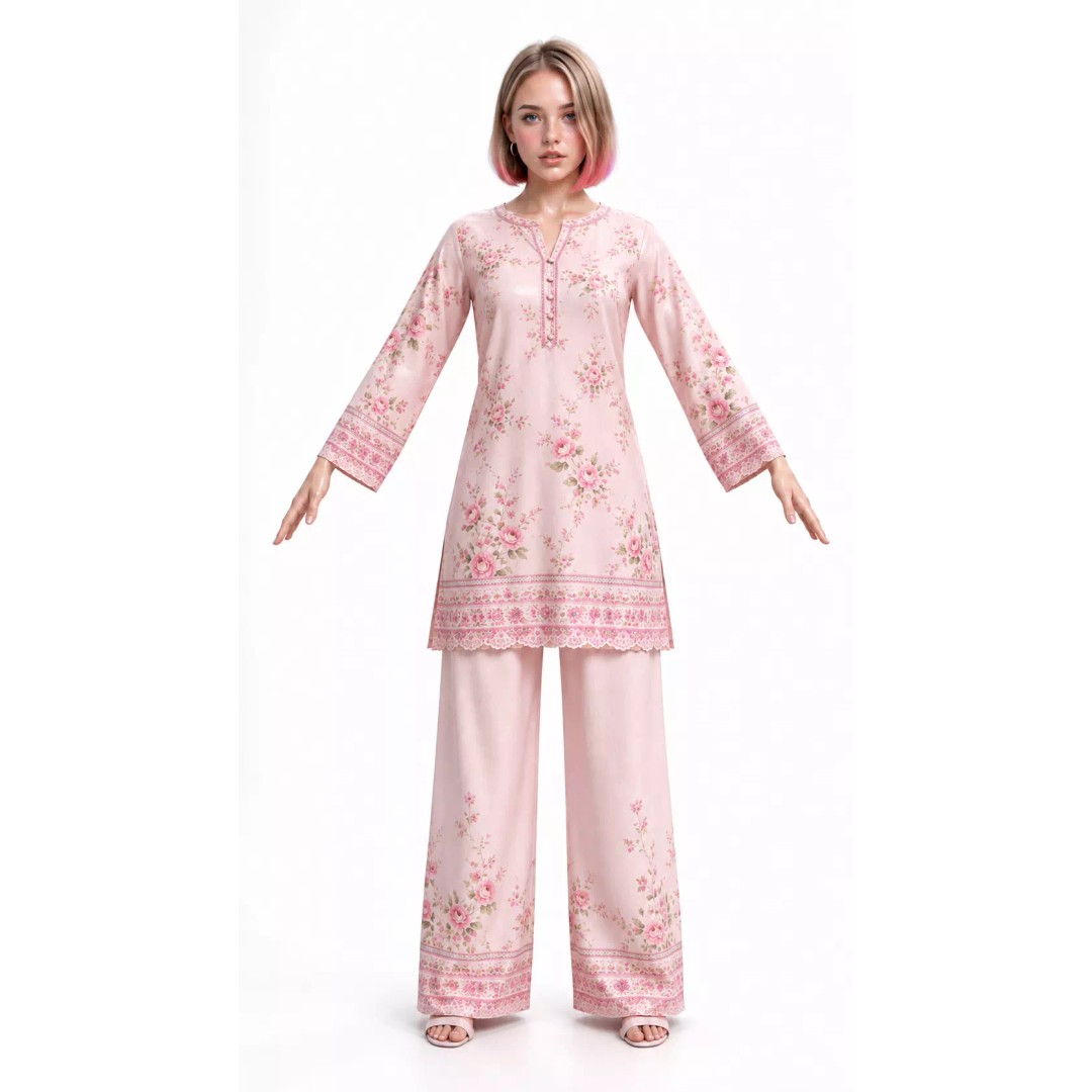Sapphire Pastel Floral Pink Female Fashion Character 3D Model – Game Ready, Rigged - View 10