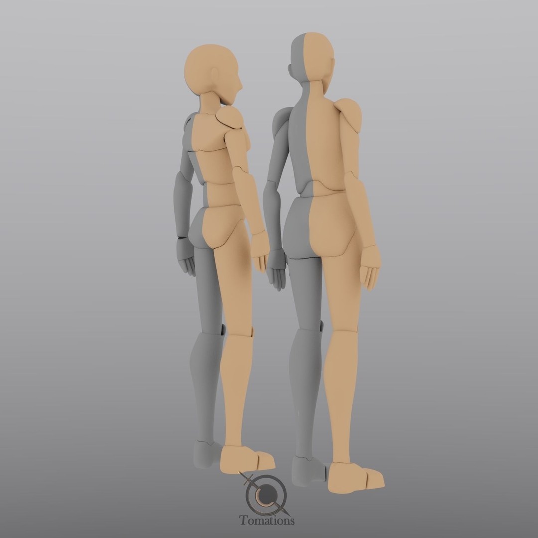 Rigged Low-Poly Dolls 3D Model – Blender Animation Character - View 11