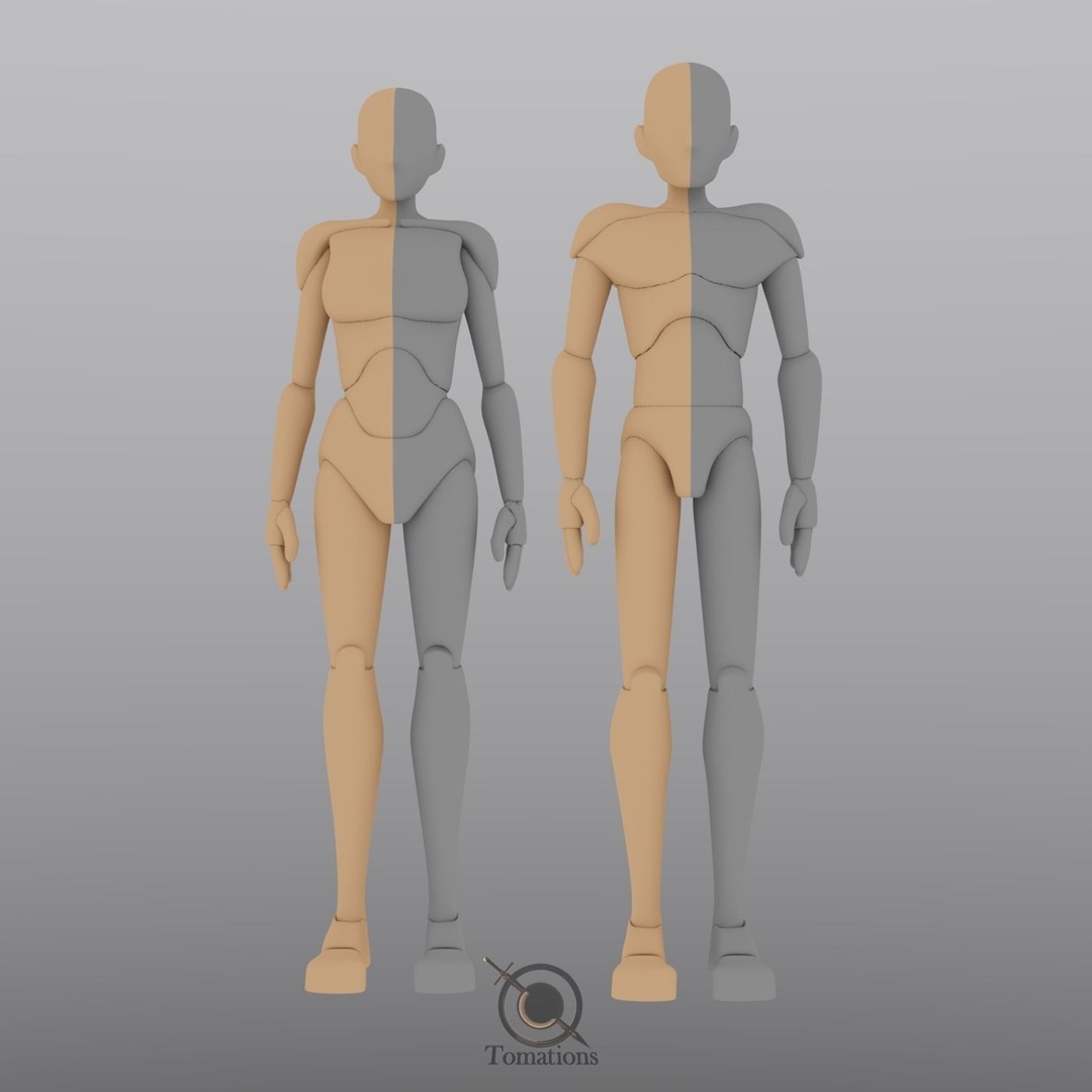 Rigged Low-Poly Dolls 3D Model – Blender Animation Character - View 13