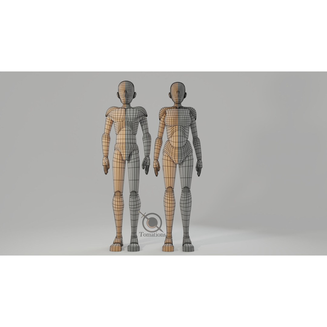 Rigged Low-Poly Dolls 3D Model – Blender Animation Character - View 14