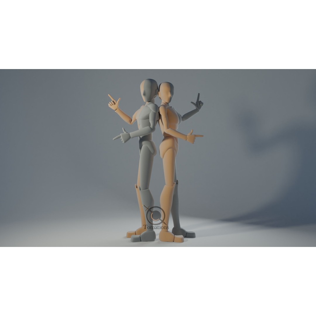 Rigged Low-Poly Dolls 3D Model – Blender Animation Character - View 3
